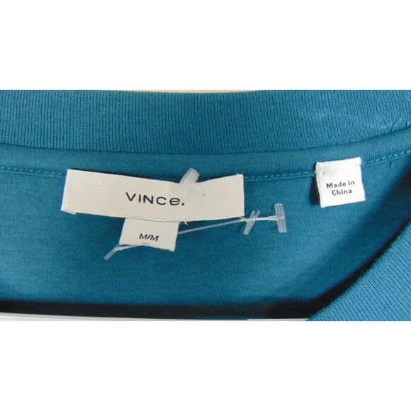 Vince Side-Tie Mini T-Shirt Dress Size Medium Teal Wrap Sarong Lagom Minimalist - Picture 5 of 8